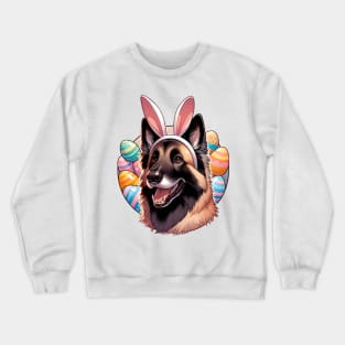 Belgian Laekenois Celebrates Easter with Bunny Ears Crewneck Sweatshirt